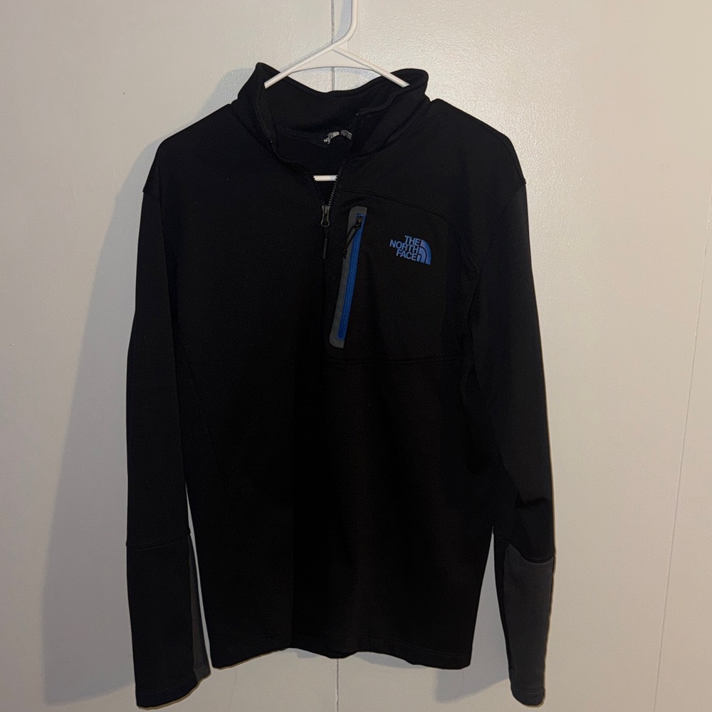The North Face Black Quarter-Zip with Blue Accent